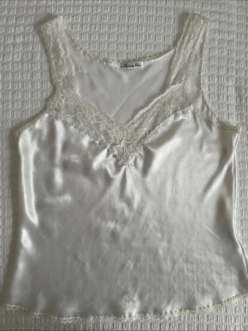 Christian Dior White Silk Slip Camisole Size M